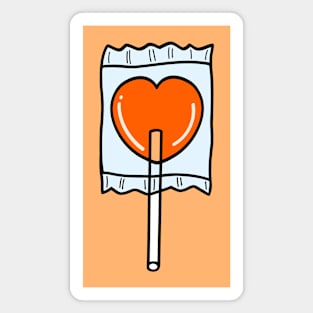 Orange Heart Candy Magnet